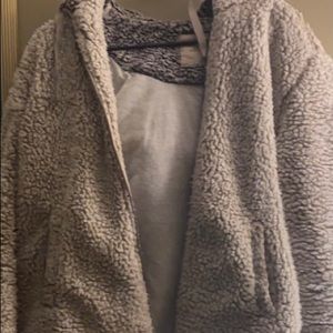 Grey/White Fluffy Coat